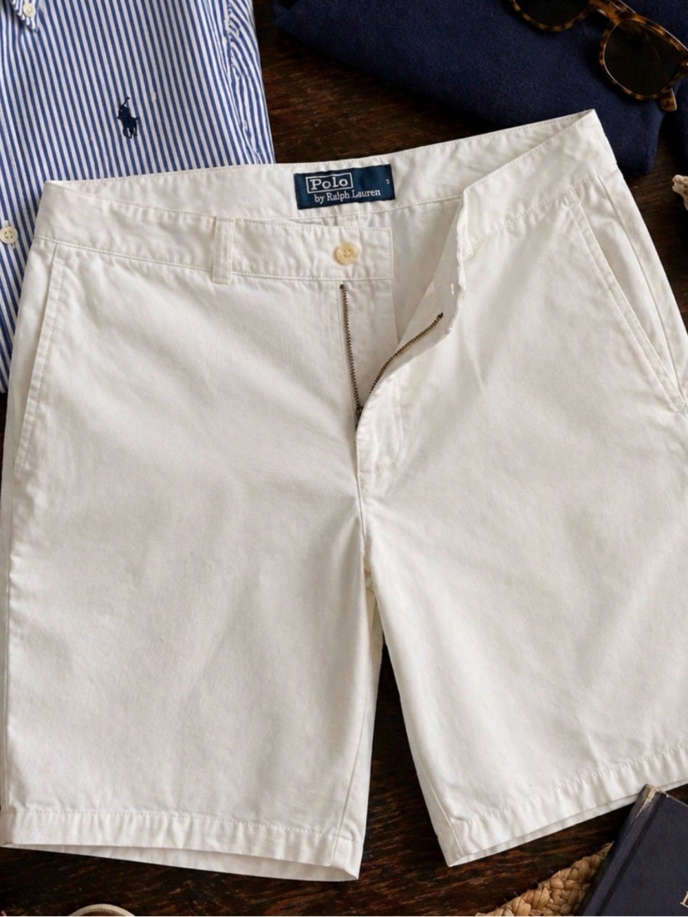 Polo Ralph Lauren White Chino Shorts Men’s 35 Classic Preppy Summer EUC ✨Clean✨